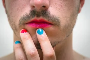 Man with makeup