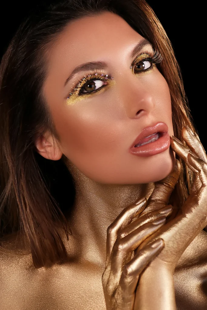 photo-strip-2 | L Makeup Institute Lissette Waugh gold full glam makeup work